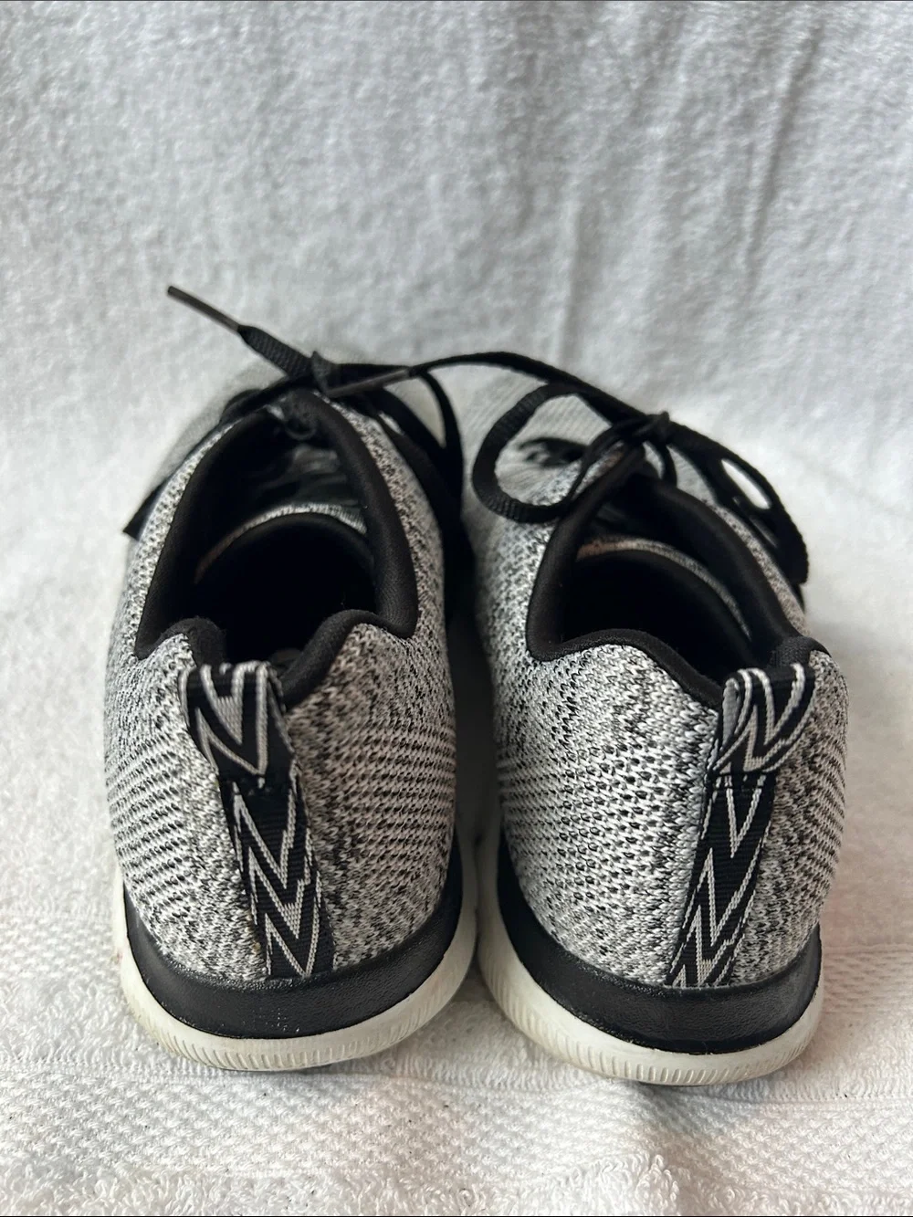 Skechers Gray and Black Knit Athletic Sneakers